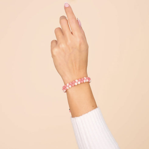 Koralle x Porzellan | Lumos Keramik | Vitality Makramee Armband